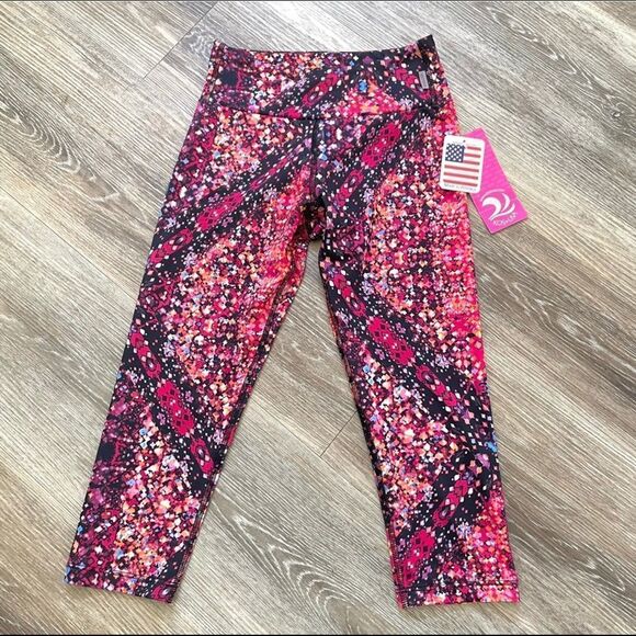 KOS USA pink multi color leggings NWT - Picture 4 of 13